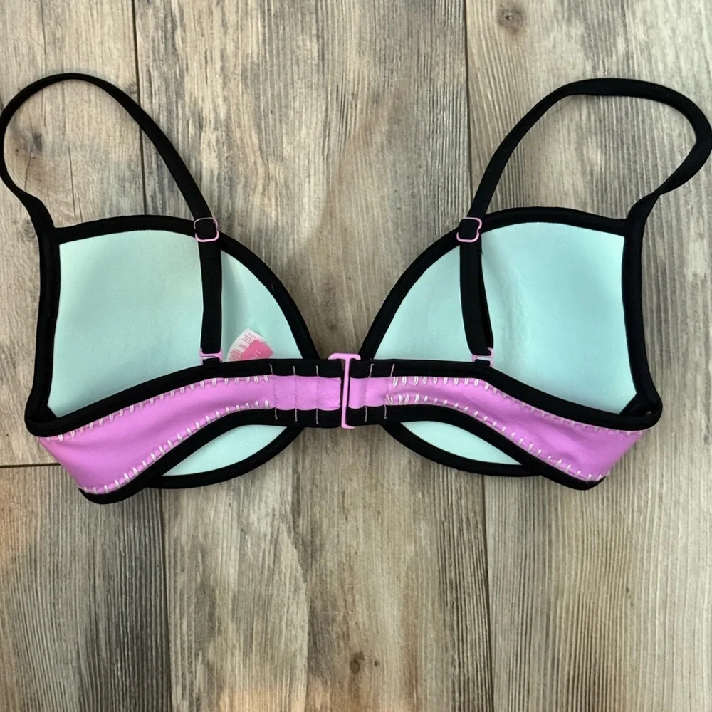 Victoria's Secret Blue and Pink Bikini Top 34DD